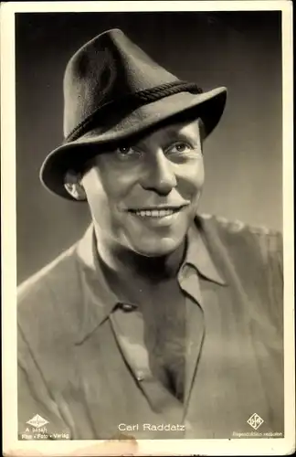 Ak Schauspieler Carl Raddatz, Portrait, Hut