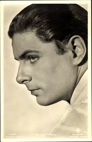 Ak Schauspieler Rudolf Prack, Portrait im Profil