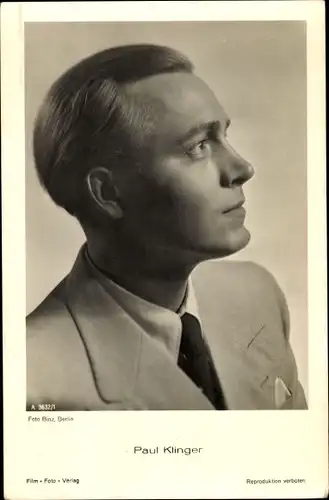 Ak Schauspieler Paul Klinger, Portrait im Profil