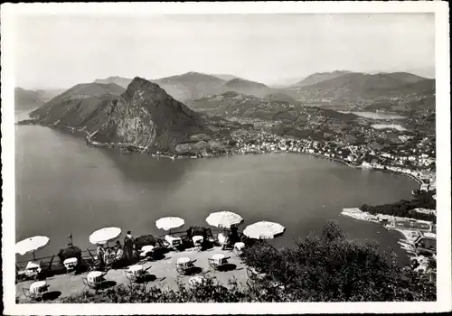 Ak Lugano Kanton Tessin Schweiz, Vue de Monte Bre sur Lugano, Panorama