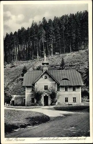 Ak Duszniki Zdrój Bad Reinerz Schlesien, Mendelsohnhaus im Schmelzpark