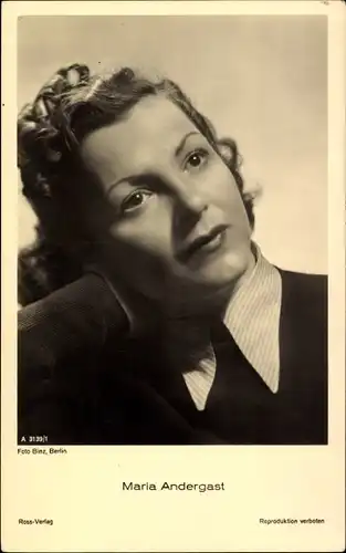 Ak Schauspielerin Maria Andergast, Ross Verlag A 3139 1