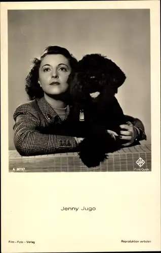 Ak Schauspielerin Jenny Jugo, Portrait mit Schnauzer