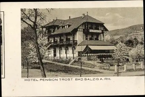 Ak Bad Salzig Boppard am Rhein, Hotel Pension Trost