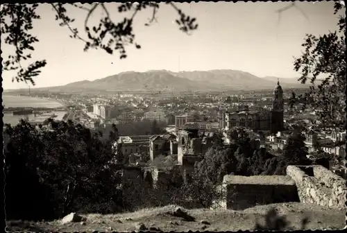 Ak Málaga Andalusien Spanien, Teilansicht