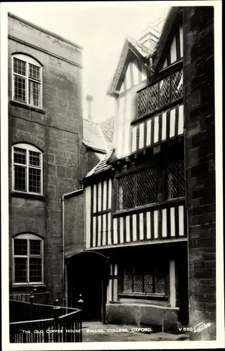 Ak Oxford Oxfordshire England, The Old Coffee House, Balliol College