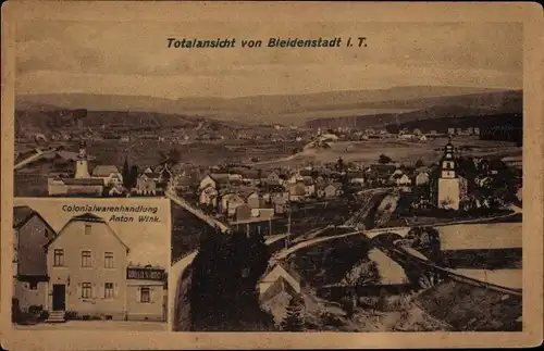 Ak Bleidenstadt im Taunus Hessen, Panorama, Kolonialwarenhandlung Anton Wink