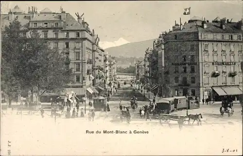 Ak Genève Genf Schweiz, Rue du Mont Blanc
