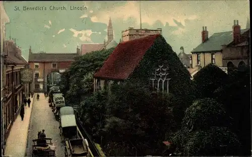 Ak Lincoln Lincolnshire England, St. Benedict's Church
