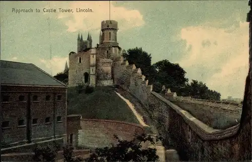 Ak Lincoln Lincolnshire England, Approach to Castle Tower