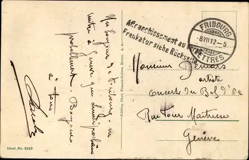 Ak Fribourg Freiburg Stadt Schweiz, Sur le Pont suspendu