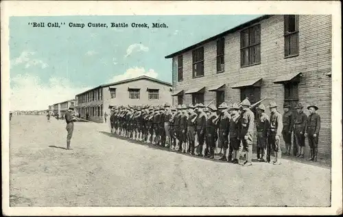 Ak Battle Creek Michigan USA, Camp Custer, Roll Call