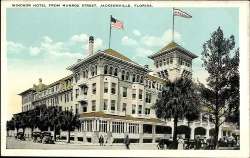 Ak Jacksonville Florida USA, Windsor Hotel from Munroe Street