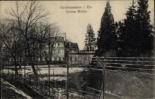 Ak Illkirch Graffenstaden Grafenstaden Elsass Bas Rhin, Grüne Mühle