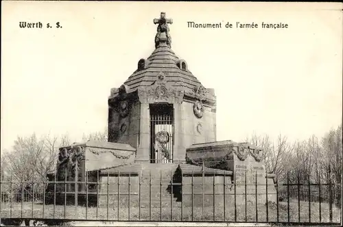 Ak Wœrth sur Sauer Woerth Wörth an der Sauer Elsass Bas Rhin, Monument de l'armee francaise