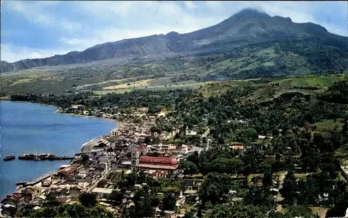 Ak Saint Pierre Martinique, Le Mont Pelee, Vue generale