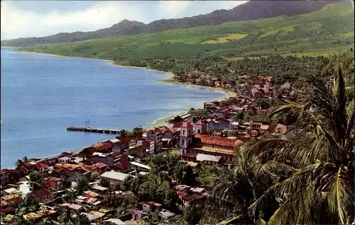 Ak Fort de France Martinique, La Cathedrale et le quartier du Mouillage