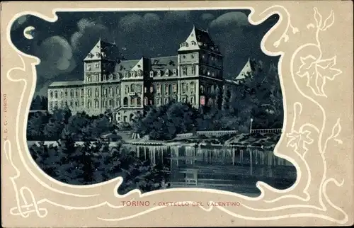 Passepartout Mondschein Litho Torino Turin Piemonte, Castello del Valentino