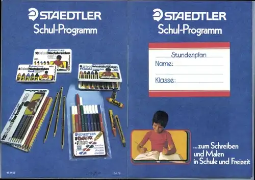 Stundenplan Staedtler Schul-Programm, Bleistifte, Farbstifte um1970