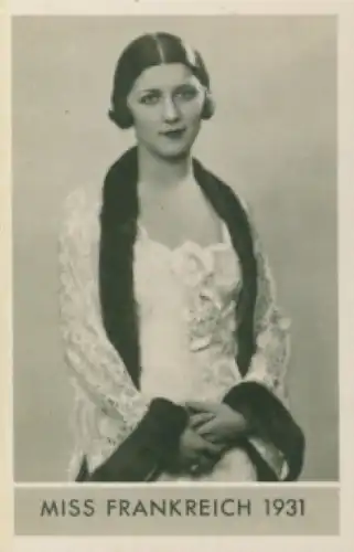 Sammelbild Die schönsten Frauen der Welt, Schönheitskönigin, Miss Frankreich 1931