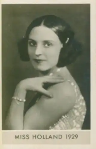 Sammelbild Die schönsten Frauen der Welt, Schönheitskönigin, Miss Holland 1929