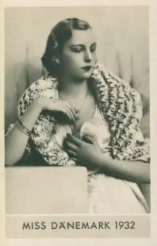Sammelbild Die schönsten Frauen der Welt, Schönheitskönigin, Miss Dänemark 1932