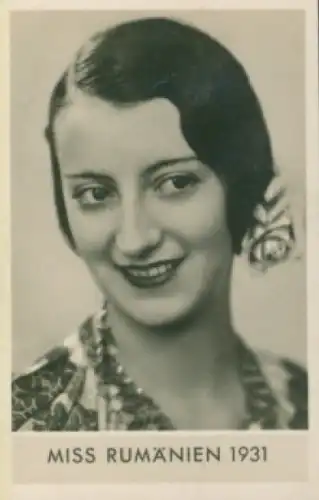Sammelbild Die schönsten Frauen der Welt, Schönheitskönigin, Miss Rumänien 1931