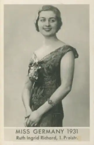 Sammelbild Die schönsten Frauen der Welt, Schönheitskönigin, Miss Germany 1931, Ruth Ingrid Richard