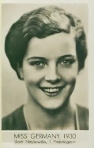 Sammelbild Die schönsten Frauen der Welt, Schönheitskönigin, Miss Germany 1930, D. Nitykowsky