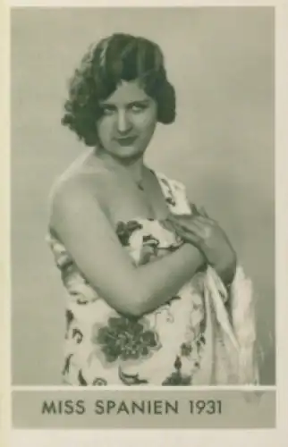 Sammelbild Die schönsten Frauen der Welt, Schönheitskönigin, Miss Spanien 1931