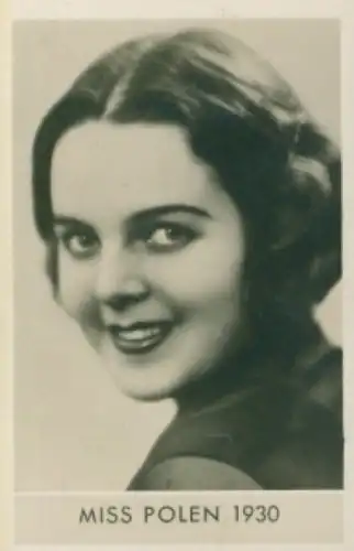 Sammelbild Die schönsten Frauen der Welt, Schönheitskönigin, Miss Polen 1930