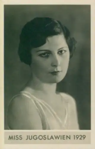 Sammelbild Die schönsten Frauen der Welt, Schönheitskönigin, Miss Jugoslawien 1929