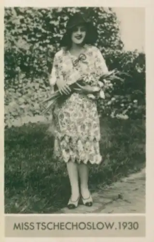 Sammelbild Die schönsten Frauen der Welt, Schönheitskönigin, Miss Tschechoslowakei 1930