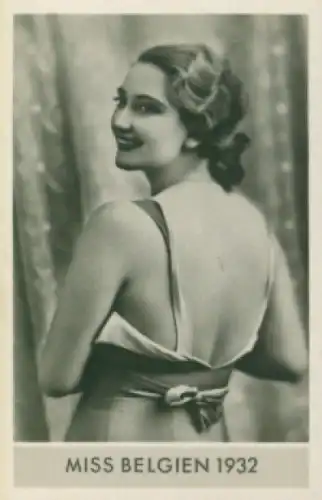 Sammelbild Die schönsten Frauen der Welt, Schönheitskönigin, Miss Belgien 1932