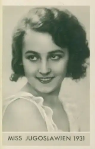 Sammelbild Die schönsten Frauen der Welt, Schönheitskönigin, Miss Jugoslawien 1931