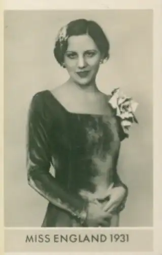 Sammelbild Die schönsten Frauen der Welt, Schönheitskönigin, Miss England 1931