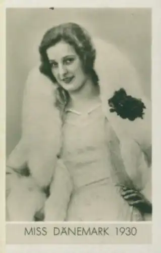 Sammelbild Die schönsten Frauen der Welt, Schönheitskönigin, Miss Dänemark 1930
