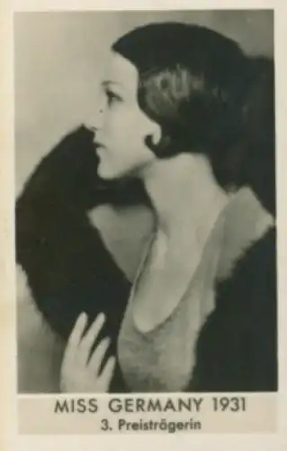 Sammelbild Die schönsten Frauen der Welt, Schönheitskönigin, Miss Germany 1931, 3. Preisträgerin