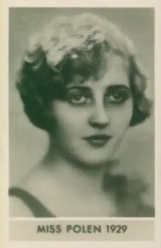 Sammelbild Die schönsten Frauen der Welt, Schönheitskönigin, Miss Polen 1929