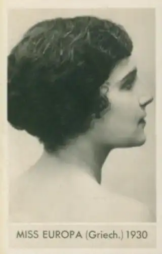 Sammelbild Die schönsten Frauen der Welt, Schönheitskönigin, Miss Europa 1930, Griechenland