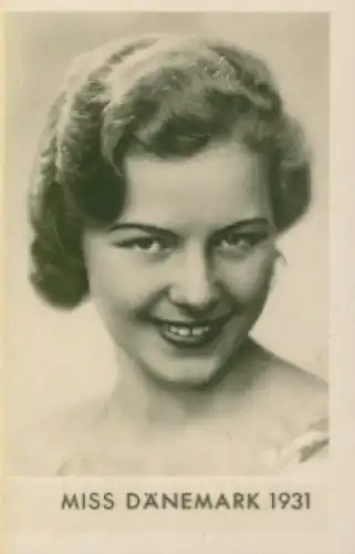 Sammelbild Die schönsten Frauen der Welt, Schönheitskönigin, Miss Dänemark 1931