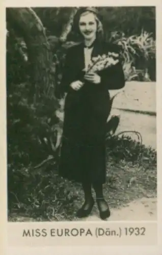 Sammelbild Die schönsten Frauen der Welt, Schönheitskönigin, Miss Europa 1932, Dänemark