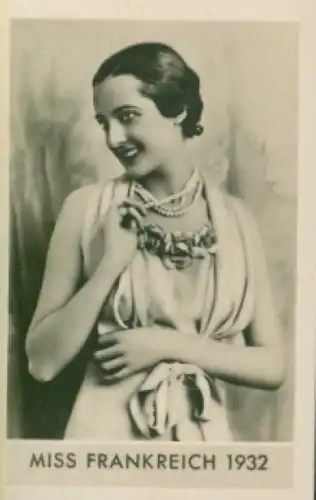 Sammelbild Die schönsten Frauen der Welt, Schönheitskönigin, Miss Frankreich 1932