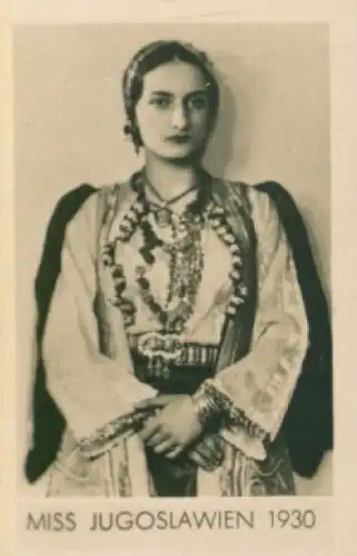 Sammelbild Die schönsten Frauen der Welt, Schönheitskönigin, Miss Jugoslawien 1930
