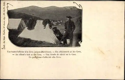 Ak Alpes Maritimes, Une tente d'officier a la Céva