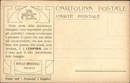 Briefmarken Ak La Posta nella Svezia, Schweden, Postbote, Tracht, Lysoform Achille Brioschi Milano