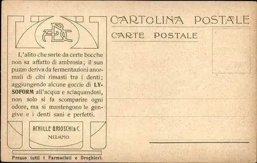 Briefmarken Ak La Posta nelle Indie Neerlandesi, Giava, Java, Lysoform Achille Brioschi Milano