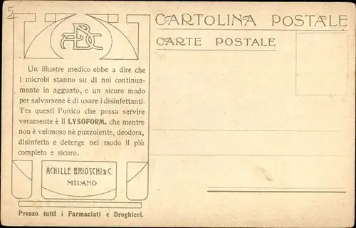 Briefmarken Ak La Posta in Bolivia, Indio, Lamas, Lysoform Achille Brioschi Milano
