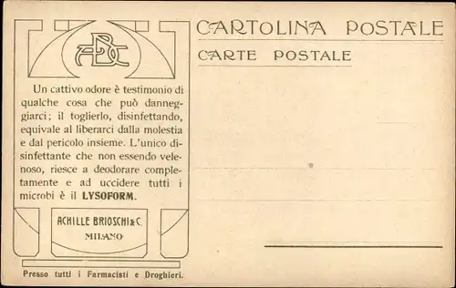 Briefmarken Ak La Posta in Grecia, Griechischer Postbote, Tracht, Lysoform Achille Brioschi Milano