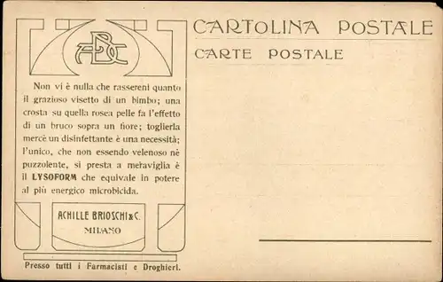 Briefmarken Ak La Posta nel Portogallo, Portugiesische Post, Lysoform Achille Brioschi Milano